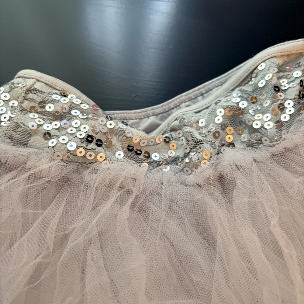 Weissman Beige Sequin Tulle Skirt